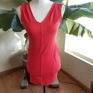 Sisi Womans Large Mini Dress Coral Club Key Hole B